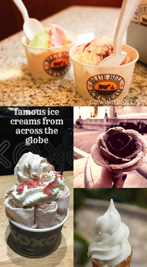 Pinterest collage of famous global ice creams.