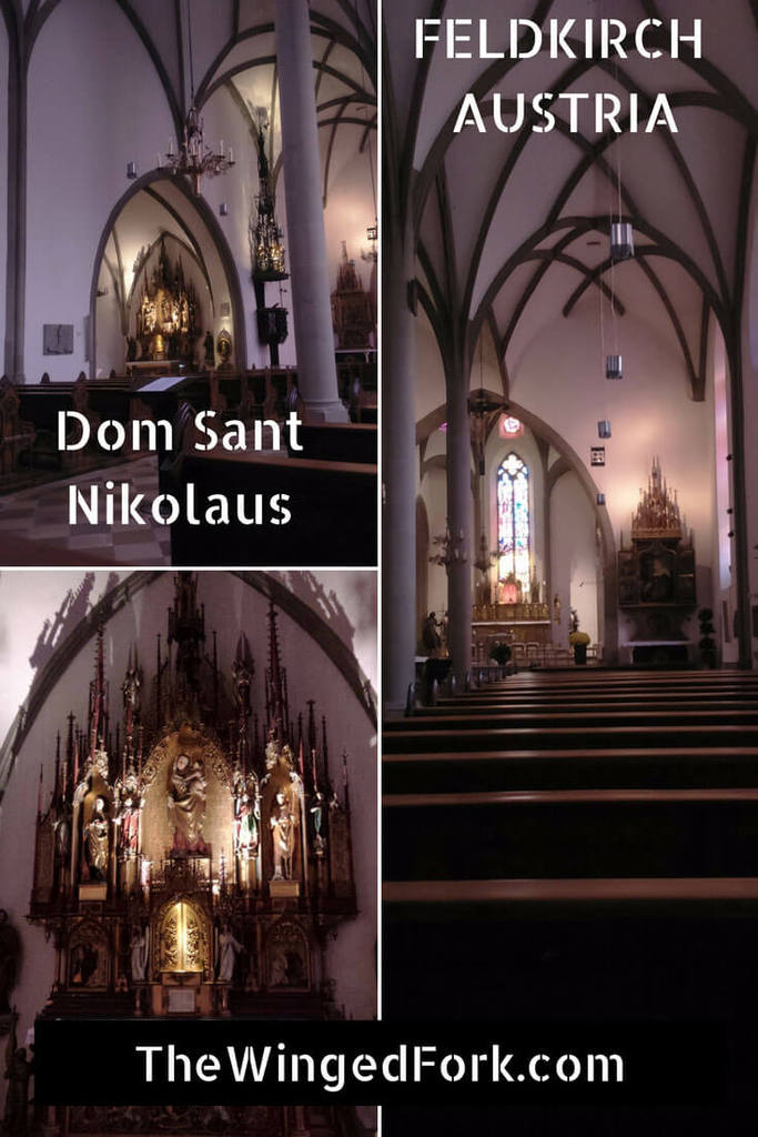 Pinterest image of Dom Saint Nikloaus places to visit in Feldkirch Austria.
