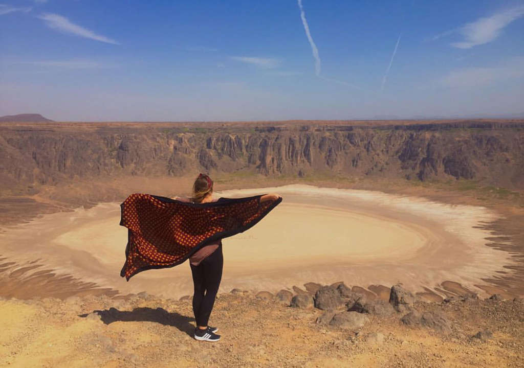 Gemma at Wahaba Crater in Saudi Arabia.