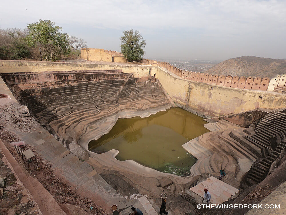 Small step well inside the fort undergoing restoration - TheWingedFork
