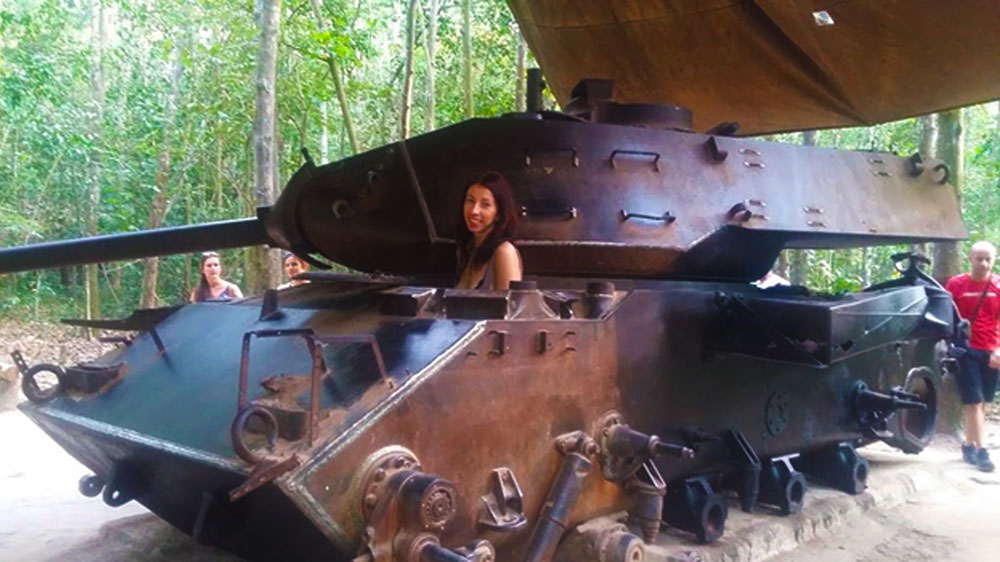 Tank near Cu Chi Tunnels - Pic by Ann from Eco Conscious Traveller