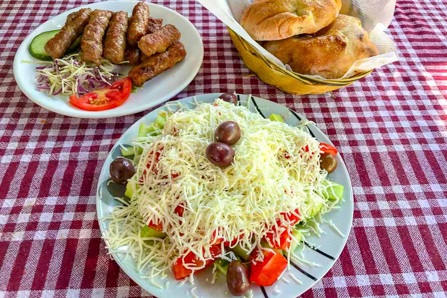 Shopska is a simple salad, with Bulgarian Cheese - Pic by Josie from Josie Wanders