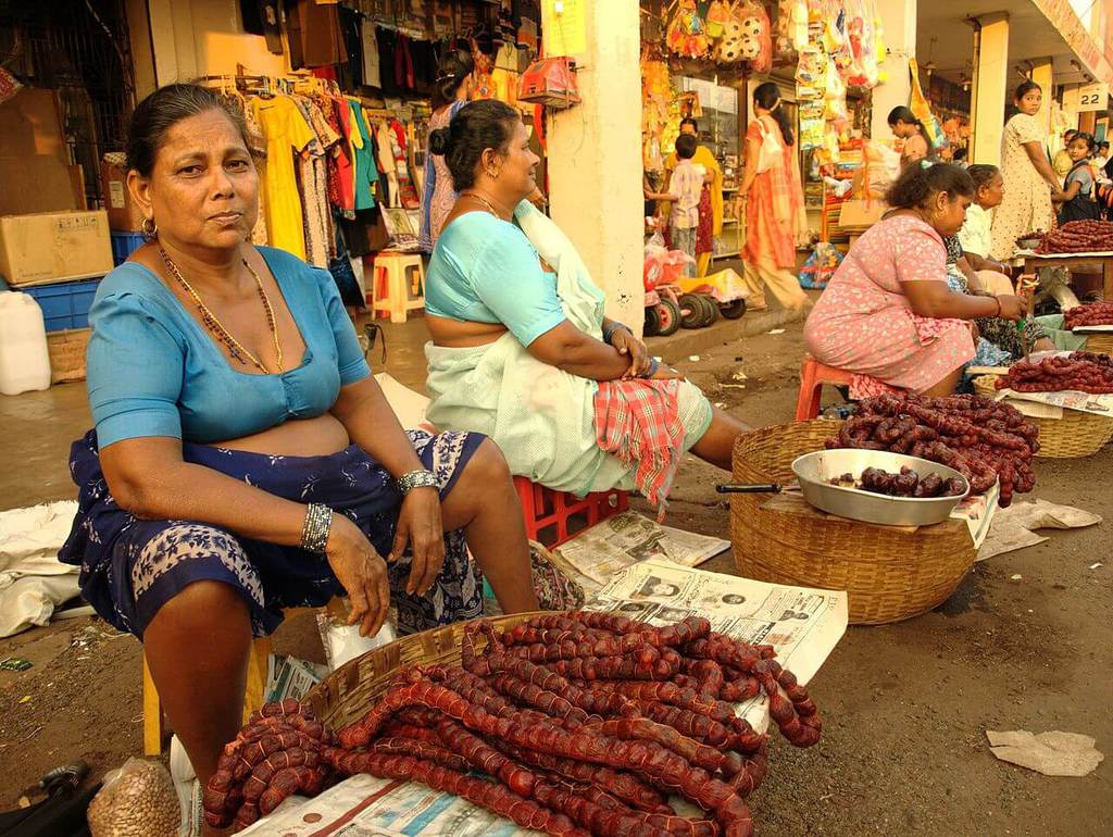 Goan sausages sold at Mapusa market by aunties with baskets - Pic source Wikimedia