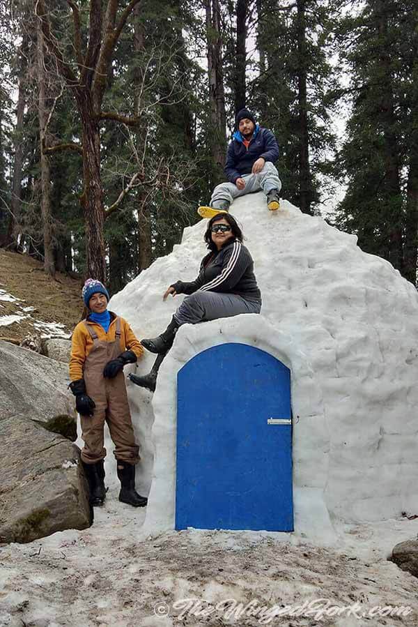 Dev and Tej on the igloo with Tashi standing by - Pic by Abby from TheWingedFork