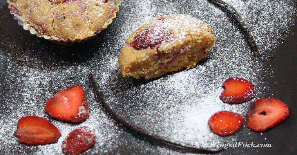 Glutenfree strawberry muffins ready to eat
