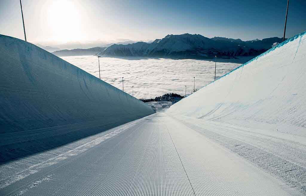 Superpipe in Laax for freestyling.