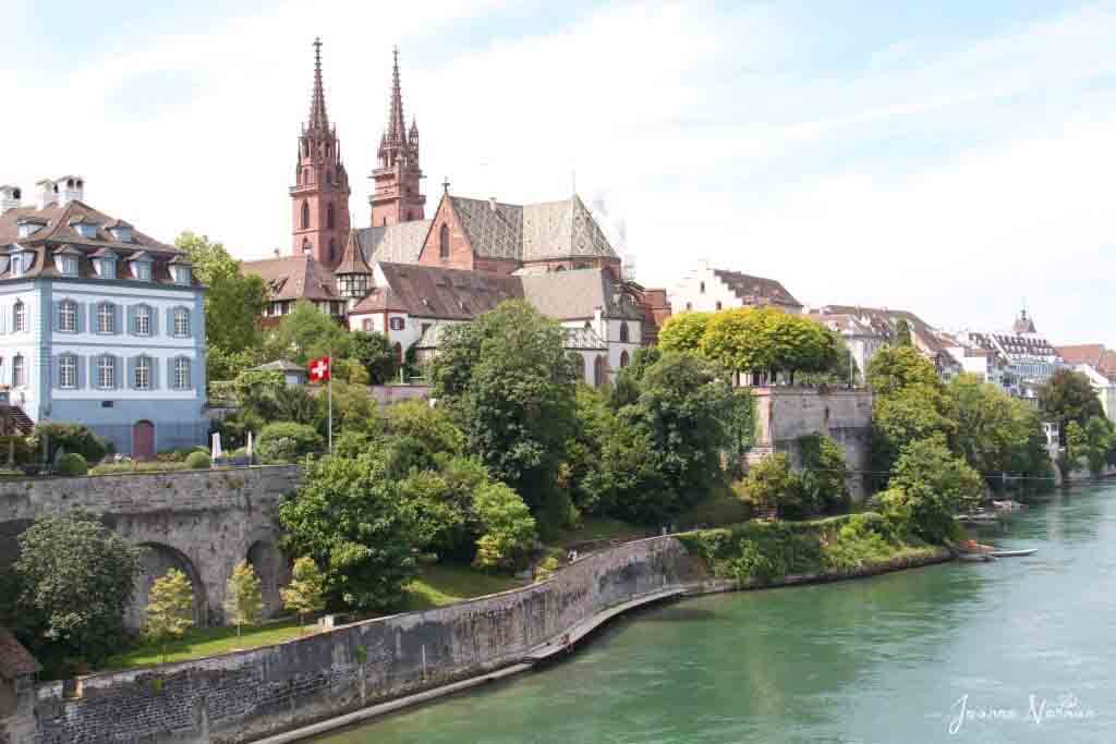 View of Basel town from opposite the Munster.