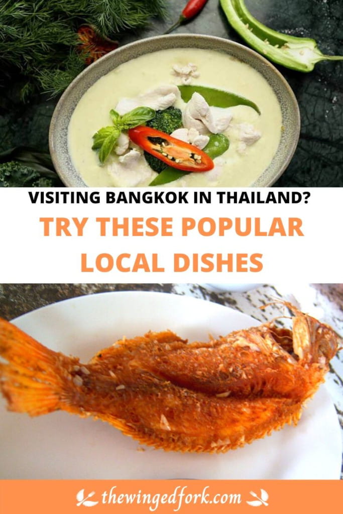 Pinterest image of food to eat in Bangkok