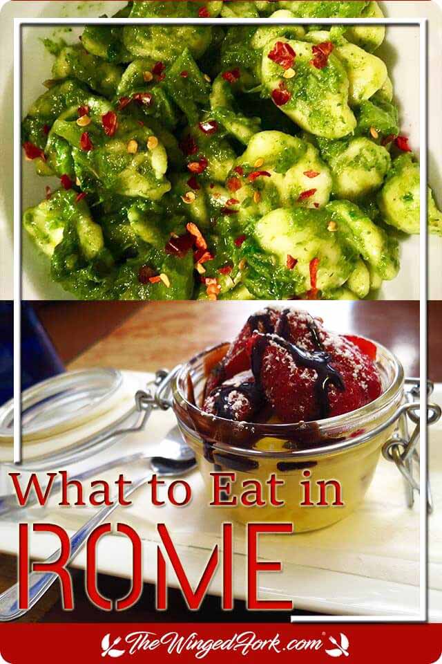 Pinterest image what to eat in Rome.