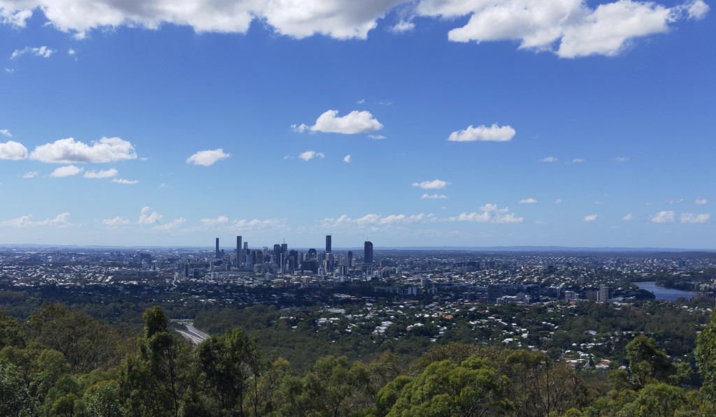 Pic of Brisbane city in a distance from Mt. Cootha.