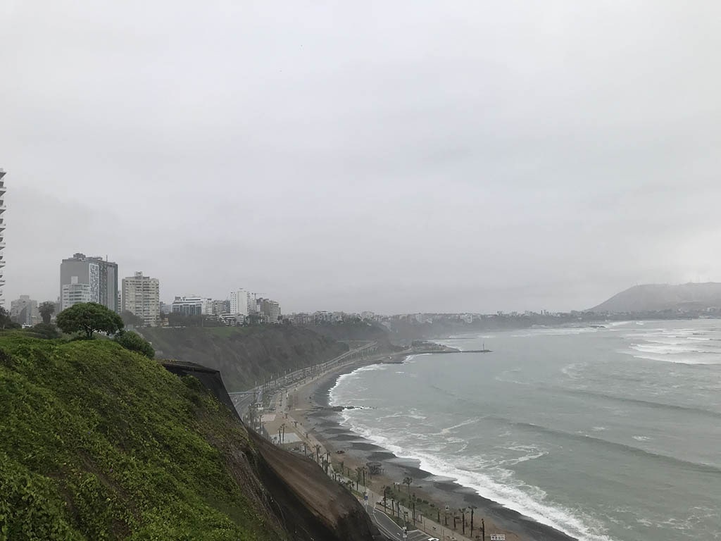 Beach and skyline view of Lima.