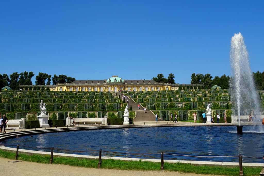 Sanssouci Palace and gardens at Potsdam.