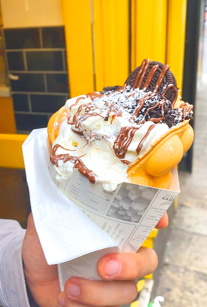 Bubble Waffle in a hand.