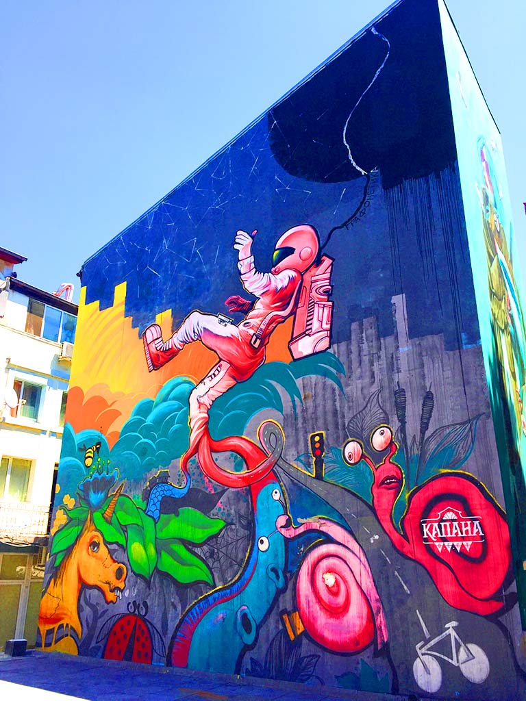 Street art colors in Plovdiv.
