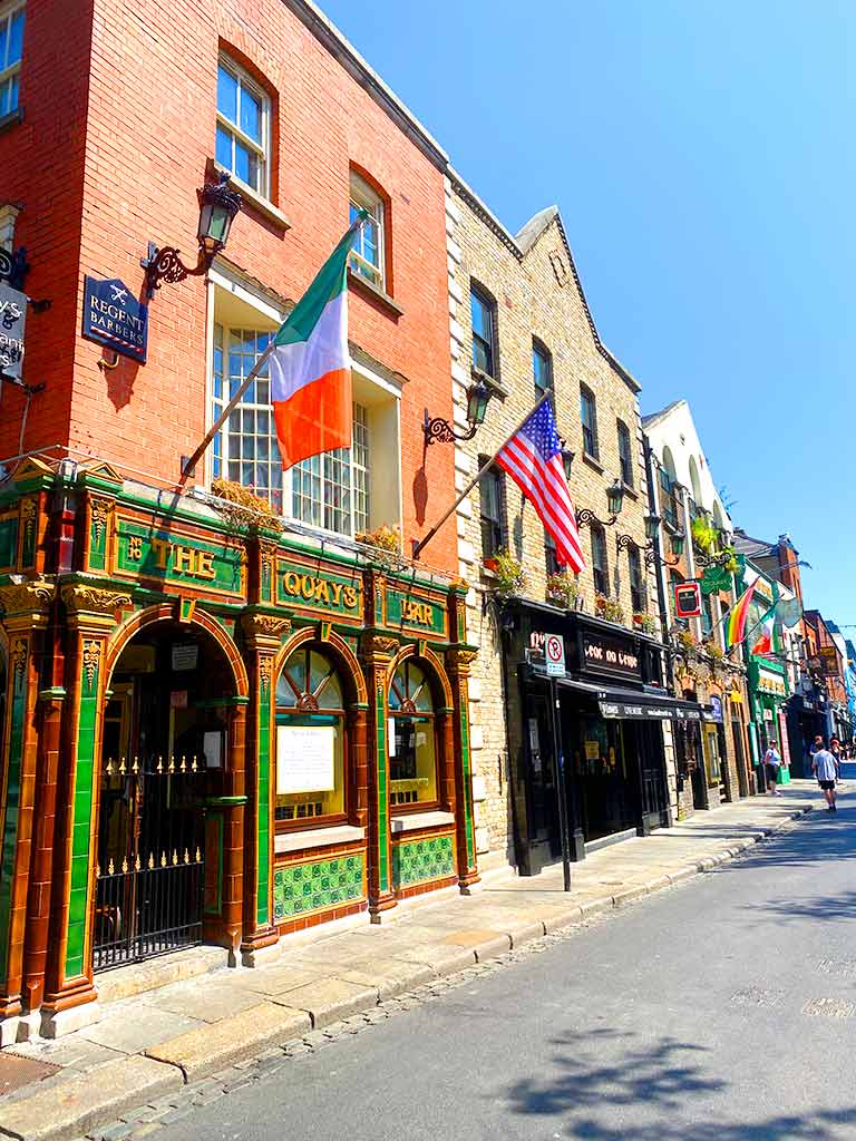 Temple Bar District in Dublin, Ireland.