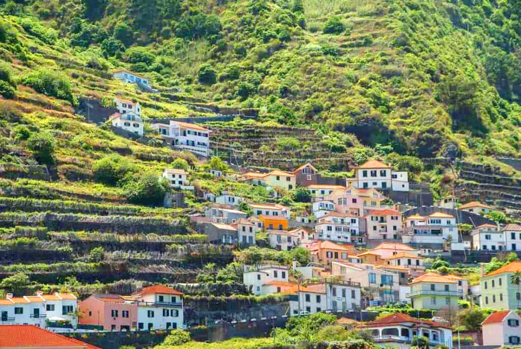 Homes on the hillside in Madeira.