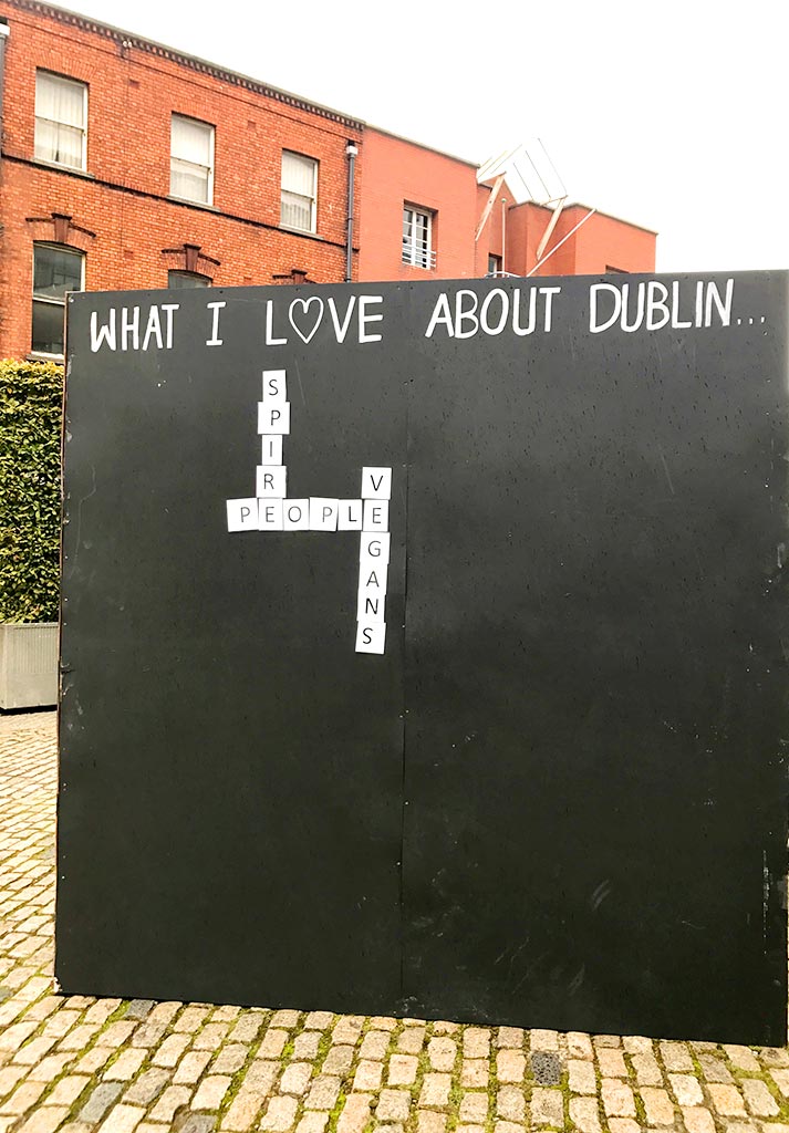 funny Dublin vegan sign.