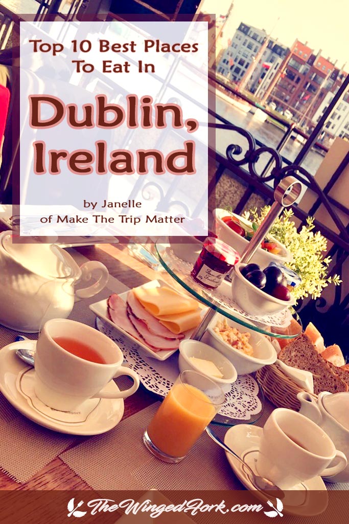 Pinterest image of top 10 best places to eat in Dublin.