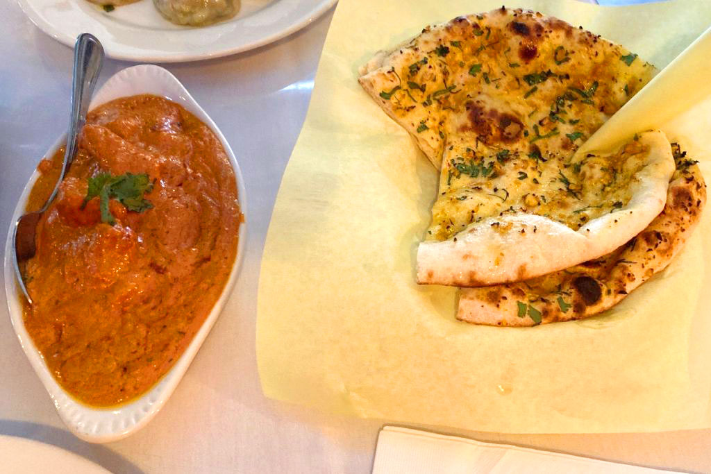Shangrila Himalayan Kitchen naan chicken curry.