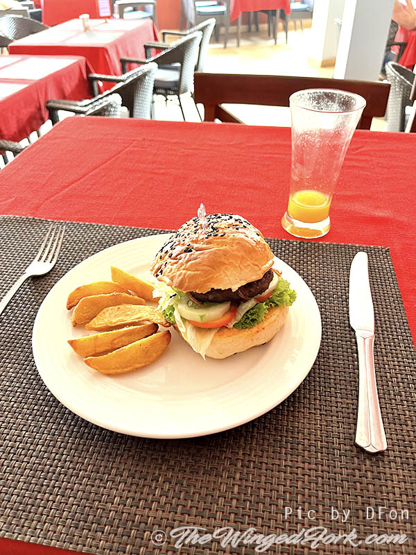 Burger called the Mermaid Burger at Candolim, Goa.