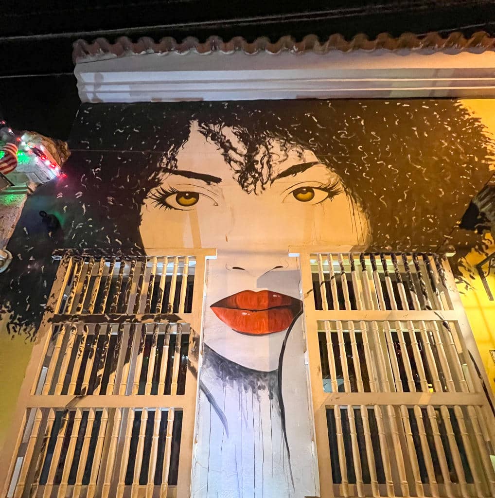 Street art in Cartagena Colombia.