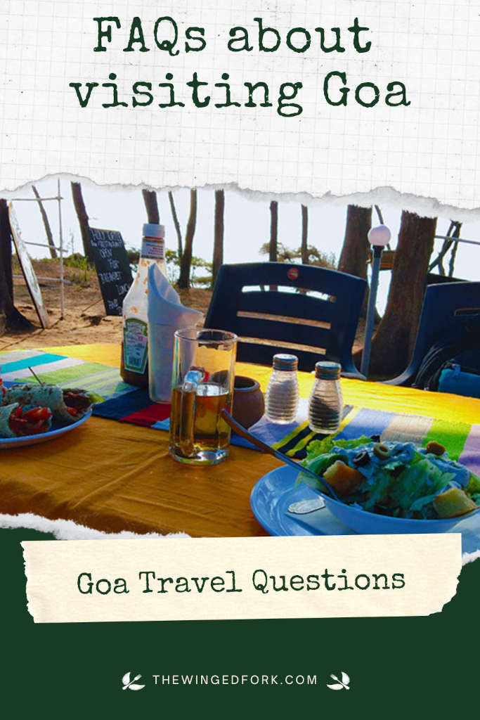 Pinterest image of a beach in Goa for an FAQ post.