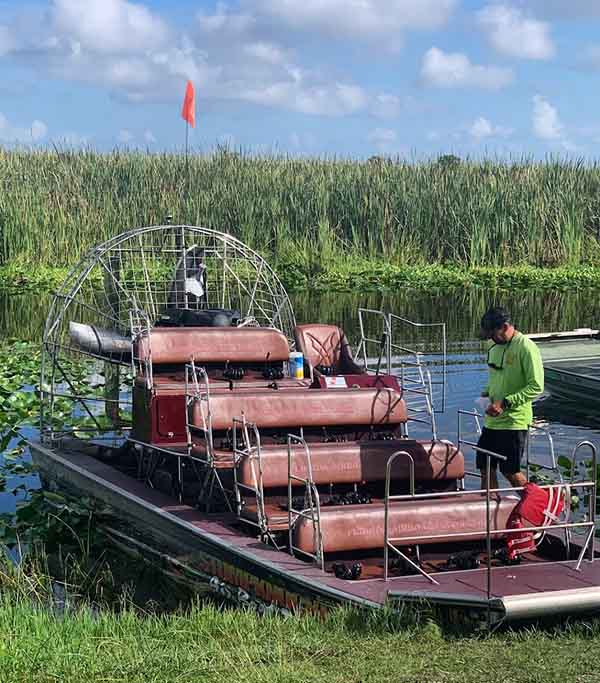 Getting ready for airboat ride at Vero.