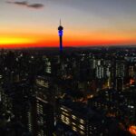 Johannesburg skyline with the view of Hillbrow Tower.