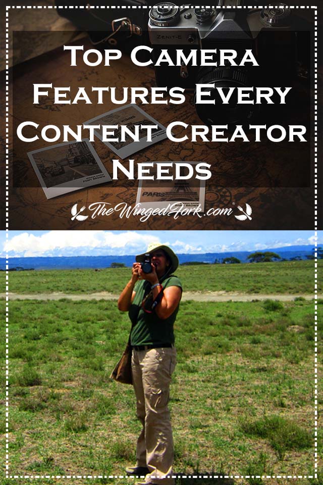 Pinterest image of camera features needed by content creators.
