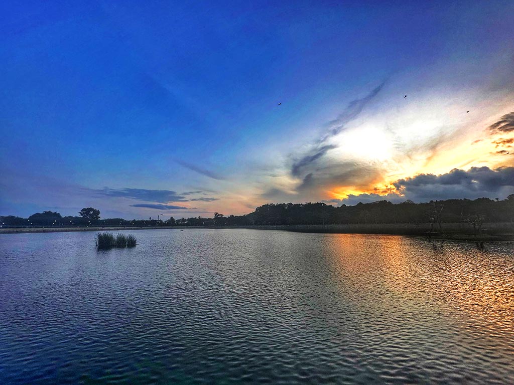 Sunset view at a lake called Sankey Tank.