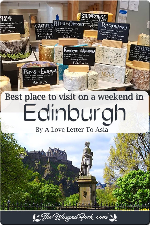 Pinterest images of cheese shop in Stockbridge and Edinburgh Castle in the backdrop.