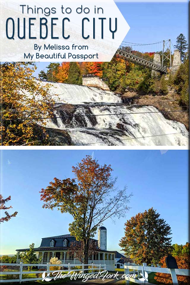 Pinterest images of Montmorency Falls and Ile d'Orleans.