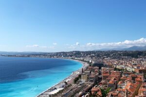 Panoramic view of the city from Nice Castle Hill.