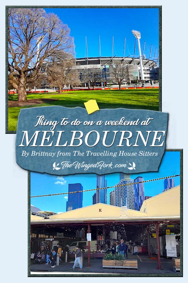 Pinterest images of MCG and Victoria Market.